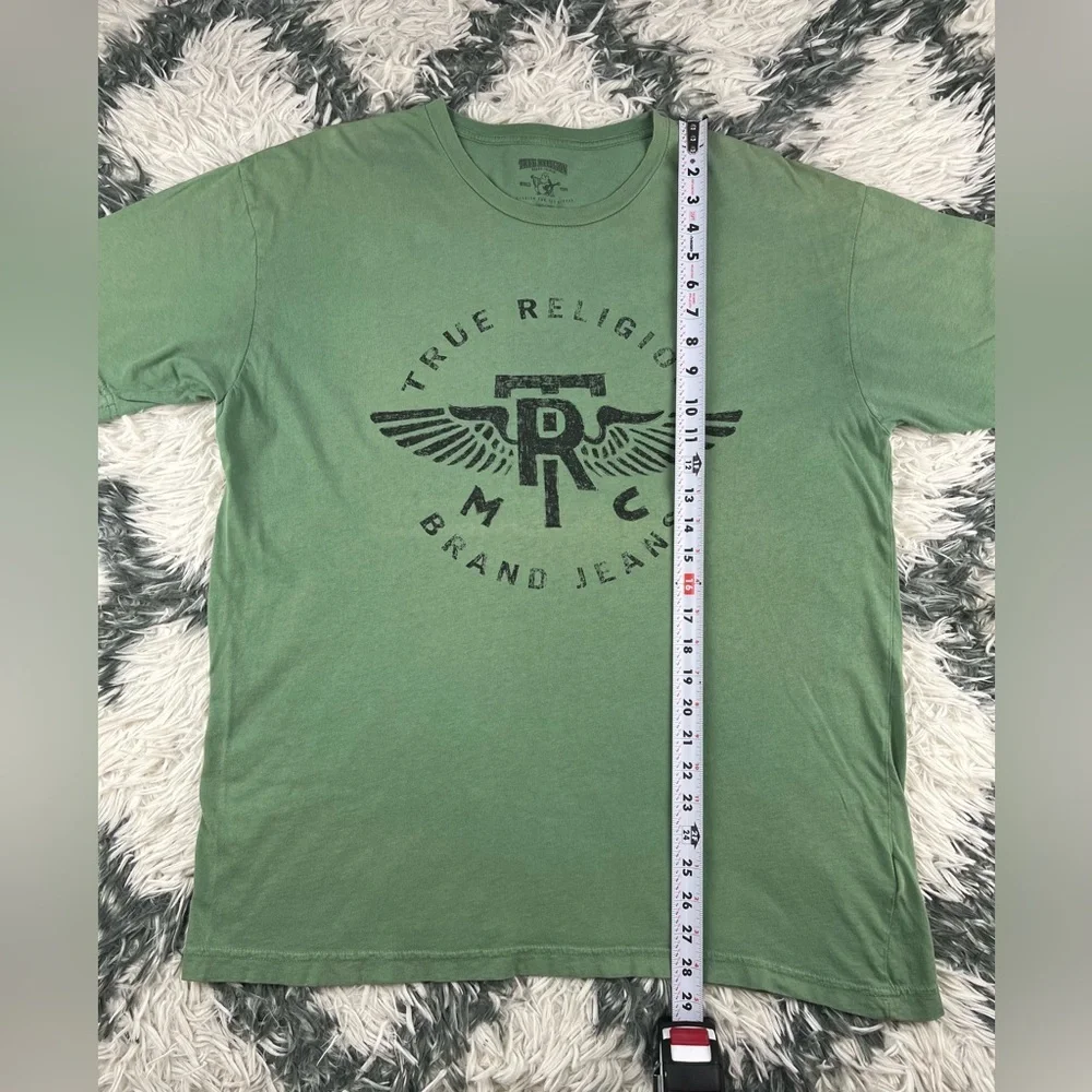 True Religion Men's Green Graphic T-Shirt Short Sleeve Size XL